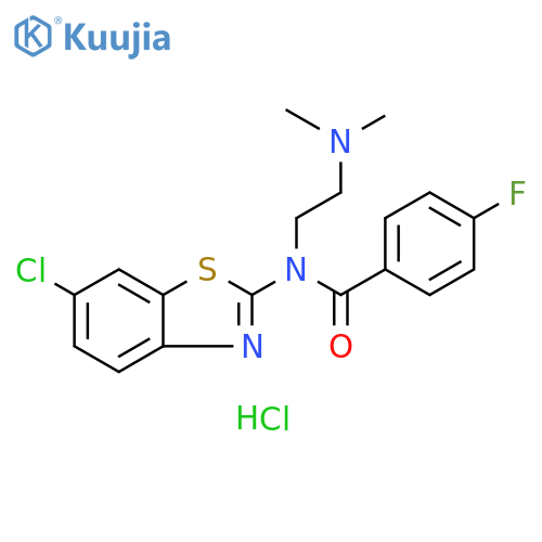 N-(6-chloro-1,3-benzothiazol-2-yl)-N-[2-(dimethylamino)ethyl]-4-fluorobenzamide hydrochloride structure