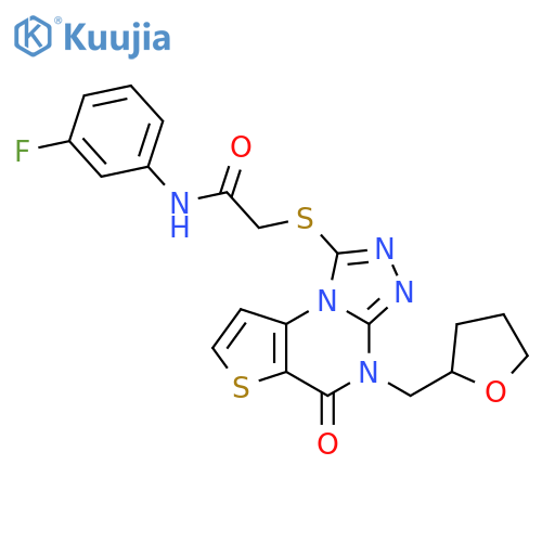 N-(3-fluorophenyl)-2-({7-oxo-8-[(oxolan-2-yl)methyl]-5-thia-1,8,10,11-tetraazatricyclo[7.3.0.0^{2,6}]dodeca-2(6),3,9,11-tetraen-12-yl}sulfanyl)acetamide structure