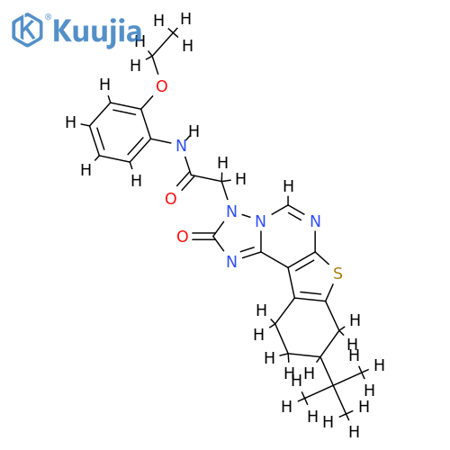 2-{13-tert-butyl-4-oxo-10-thia-3,5,6,8-tetraazatetracyclo[7.7.0.0^{2,6}.0^{11,16}]hexadeca-1(9),2,7,11(16)-tetraen-5-yl}-N-(2-ethoxyphenyl)acetamide structure