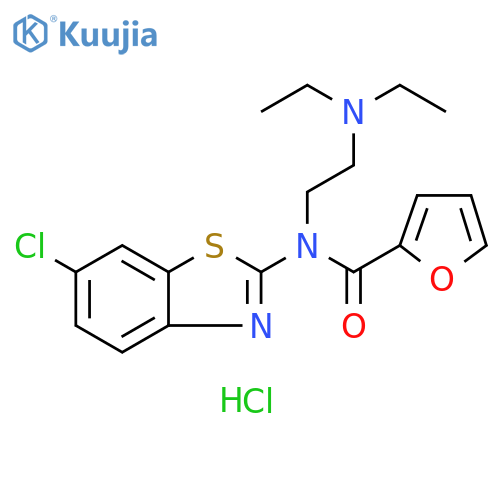 N-(6-chloro-1,3-benzothiazol-2-yl)-N-[2-(diethylamino)ethyl]furan-2-carboxamide hydrochloride structure