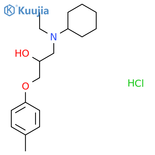1-cyclohexyl(ethyl)amino-3-(4-methylphenoxy)propan-2-ol hydrochloride structure
