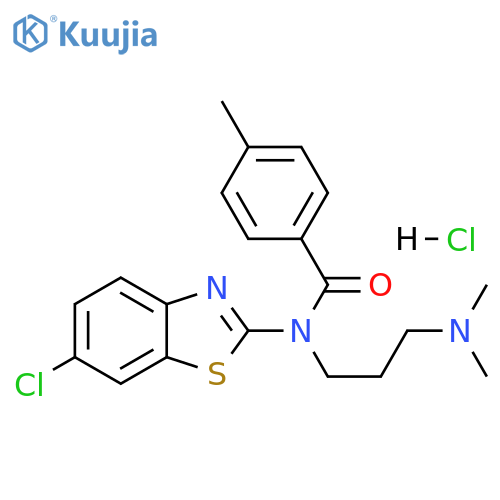 N-(6-chloro-1,3-benzothiazol-2-yl)-N-[3-(dimethylamino)propyl]-4-methylbenzamide hydrochloride structure