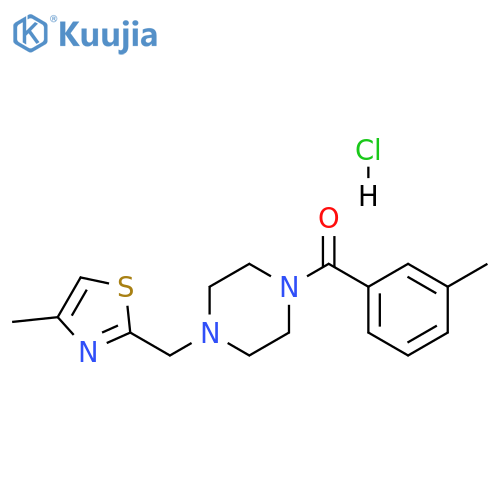 1-(4-methyl-1,3-thiazol-2-yl)methyl-4-(3-methylbenzoyl)piperazine hydrochloride structure
