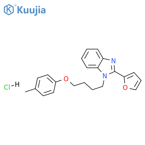 2-(furan-2-yl)-1-[4-(4-methylphenoxy)butyl]-1H-1,3-benzodiazole hydrochloride structure