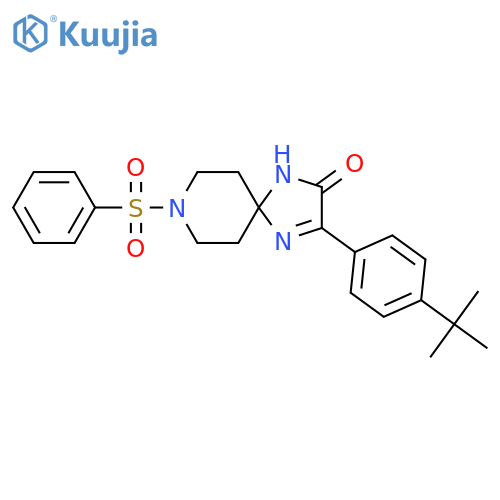 8-(benzenesulfonyl)-3-(4-tert-butylphenyl)-1,4,8-triazaspiro[4.5]dec-3-en-2-one structure