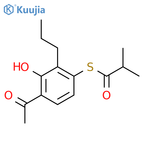 S-(4-Acetyl-3-hydroxy-2-propylphenyl) 2-methylpropanethioate structure