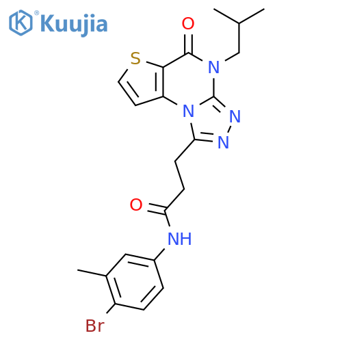 N-(4-bromo-3-methylphenyl)-3-[8-(2-methylpropyl)-7-oxo-5-thia-1,8,10,11-tetraazatricyclo[7.3.0.0^{2,6}]dodeca-2(6),3,9,11-tetraen-12-yl]propanamide structure