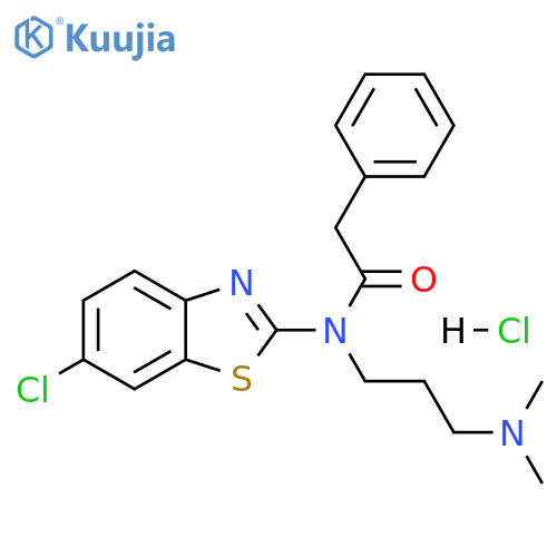 N-(6-chloro-1,3-benzothiazol-2-yl)-N-[3-(dimethylamino)propyl]-2-phenylacetamide hydrochloride structure
