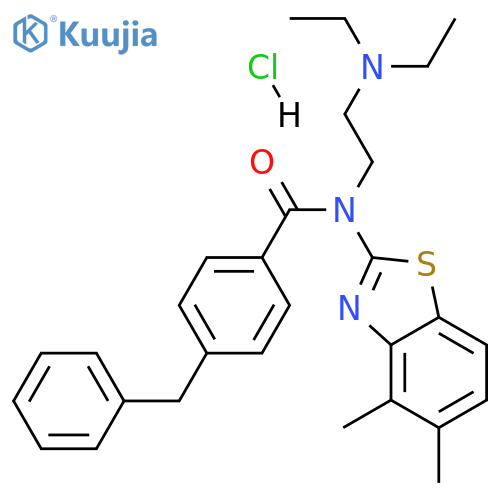 4-benzyl-N-[2-(diethylamino)ethyl]-N-(4,5-dimethyl-1,3-benzothiazol-2-yl)benzamide hydrochloride structure