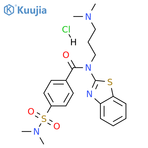 N-(1,3-benzothiazol-2-yl)-N-[3-(dimethylamino)propyl]-4-(dimethylsulfamoyl)benzamide hydrochloride structure