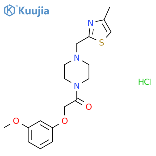 2-(3-methoxyphenoxy)-1-{4-(4-methyl-1,3-thiazol-2-yl)methylpiperazin-1-yl}ethan-1-one hydrochloride structure
