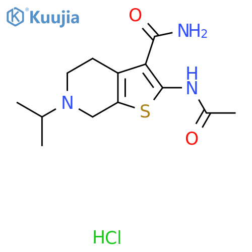 2-acetamido-6-(propan-2-yl)-4H,5H,6H,7H-thieno2,3-cpyridine-3-carboxamide hydrochloride structure