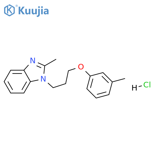 2-methyl-1-3-(3-methylphenoxy)propyl-1H-1,3-benzodiazole hydrochloride structure