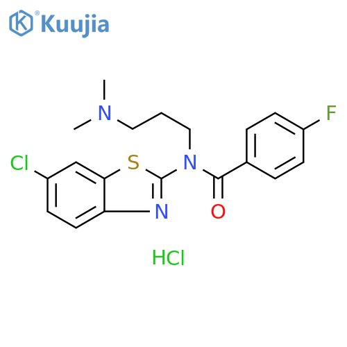 N-(6-chloro-1,3-benzothiazol-2-yl)-N-[3-(dimethylamino)propyl]-4-fluorobenzamide hydrochloride structure