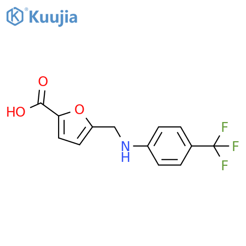 5-(((4-(Trifluoromethyl)phenyl)amino)methyl)furan-2-carboxylic acid structure