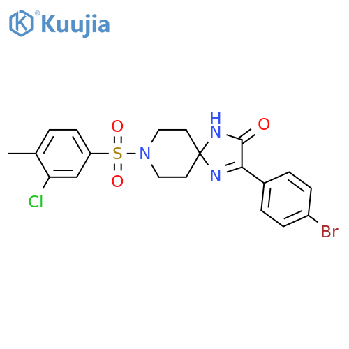 3-(4-bromophenyl)-8-(3-chloro-4-methylbenzenesulfonyl)-1,4,8-triazaspiro[4.5]dec-3-en-2-one structure
