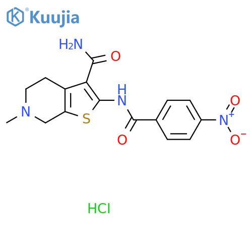 6-methyl-2-(4-nitrobenzamido)-4H,5H,6H,7H-thieno2,3-cpyridine-3-carboxamide hydrochloride structure