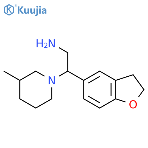 2-(2,3-Dihydrobenzofuran-5-yl)-2-(3-methylpiperidin-1-yl)ethanamine structure