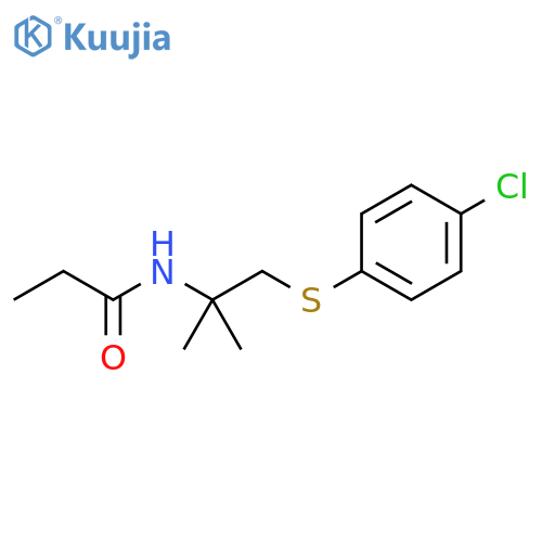 Propanamide, N-[2-[(4-chlorophenyl)thio]-1,1-dimethylethyl]- structure