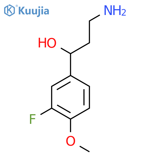 3-amino-1-(3-fluoro-4-methoxyphenyl)propan-1-ol structure