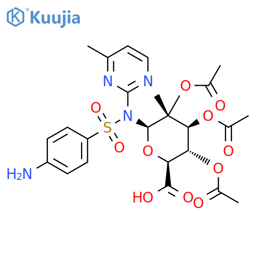 b-D-Glucopyranuronic acid,1-[[(4-aminophenyl)sulfonyl](4-methyl-2-pyrimidinyl)amino]-1-deoxy-, methylester, 2,3,4-triacetate structure