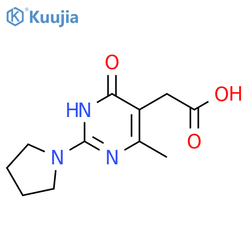 2-4-Methyl-6-oxo-2-(pyrrolidin-1-yl)-1,6-dihydropyrimidin-5-ylacetic Acid structure