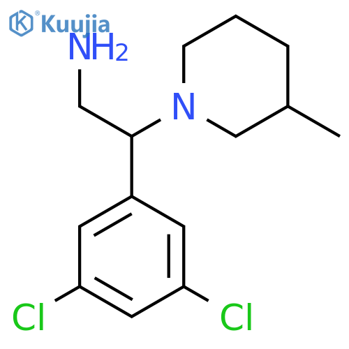 2-(3,5-Dichlorophenyl)-2-(3-methylpiperidin-1-yl)ethanamine structure