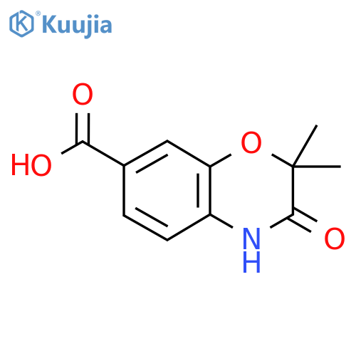 2,2-dimethyl-3-oxo-3,4-dihydro-2H-1,4-benzoxazine-7-carboxylic acid structure