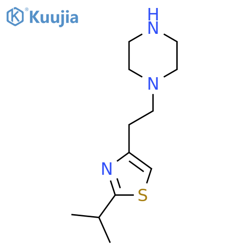1-{2-2-(propan-2-yl)-1,3-thiazol-4-ylethyl}piperazine structure