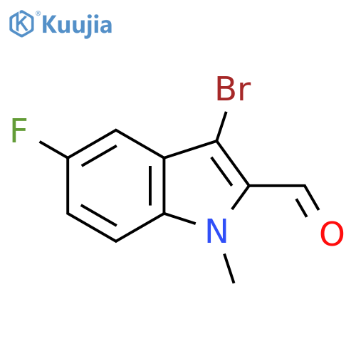 3-bromo-5-fluoro-1-methyl-1H-indole-2-carbaldehyde structure