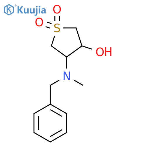 3-benzyl(methyl)amino-4-hydroxy-1lambda6-thiolane-1,1-dione structure