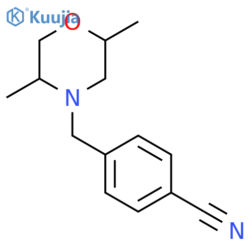4-(2,5-dimethylmorpholin-4-yl)methylbenzonitrile structure