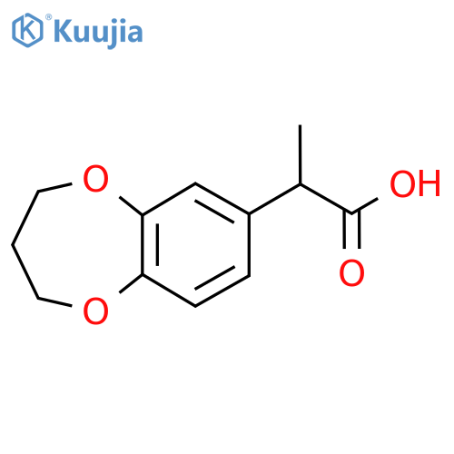 2-(3,4-dihydro-2H-1,5-benzodioxepin-7-yl)propanoic acid structure