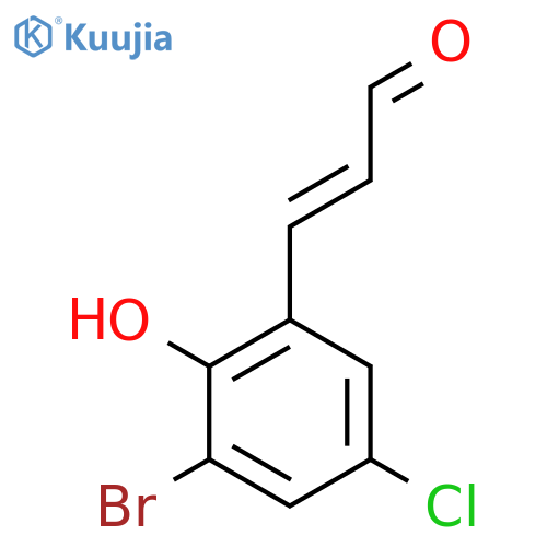 3-(3-bromo-5-chloro-2-hydroxyphenyl)prop-2-enal structure