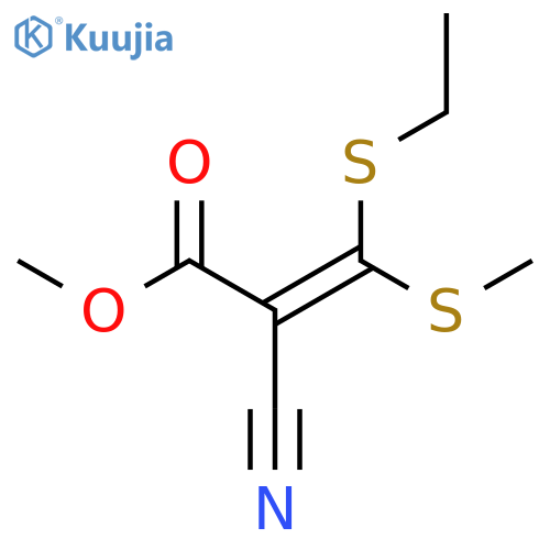 2-Propenoic acid,2-cyano-3-(ethylthio)-3-(methylthio)-, methyl ester structure