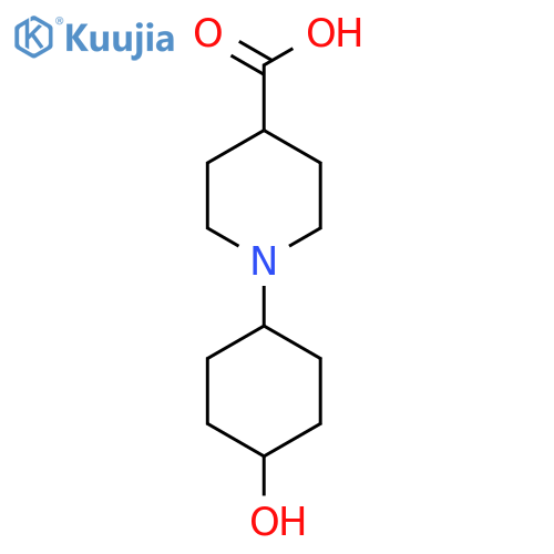 1-(4-Hydroxycyclohexyl)piperidine-4-carboxylic acid structure