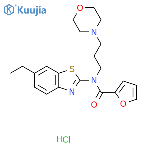 N-(6-ethyl-1,3-benzothiazol-2-yl)-N-[3-(morpholin-4-yl)propyl]furan-2-carboxamide hydrochloride structure