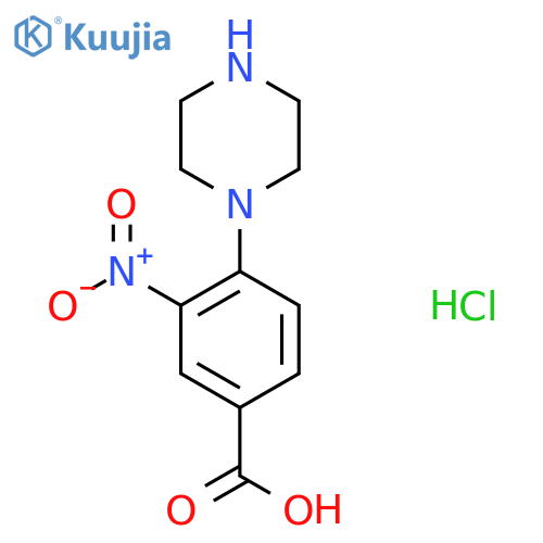 3-Nitro-4-piperazin-1-ylbenzoic acid hydrochloride structure
