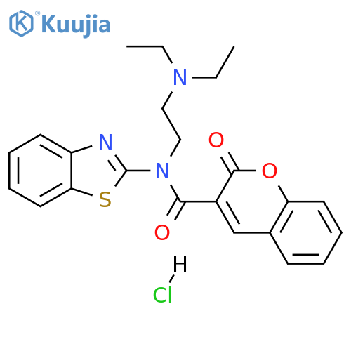 N-(1,3-benzothiazol-2-yl)-N-[2-(diethylamino)ethyl]-2-oxo-2H-chromene-3-carboxamide hydrochloride structure