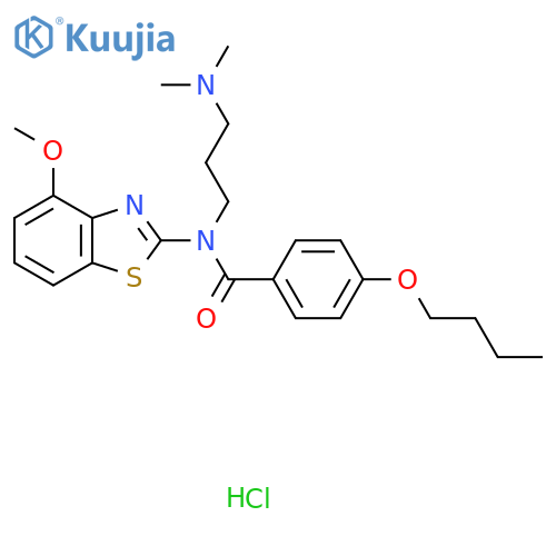 4-butoxy-N-[3-(dimethylamino)propyl]-N-(4-methoxy-1,3-benzothiazol-2-yl)benzamide hydrochloride structure