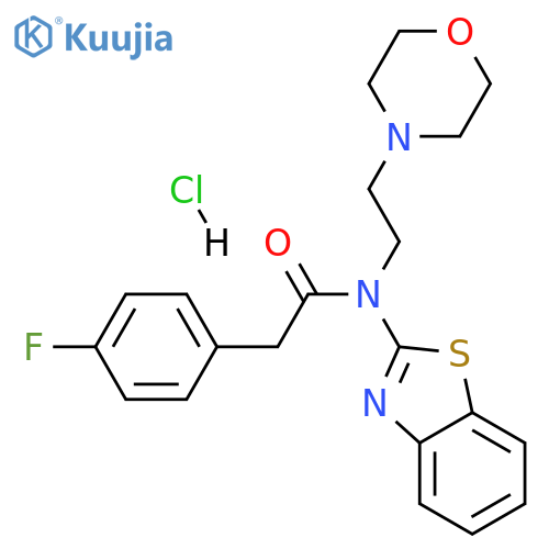 N-(1,3-benzothiazol-2-yl)-2-(4-fluorophenyl)-N-[2-(morpholin-4-yl)ethyl]acetamide hydrochloride structure