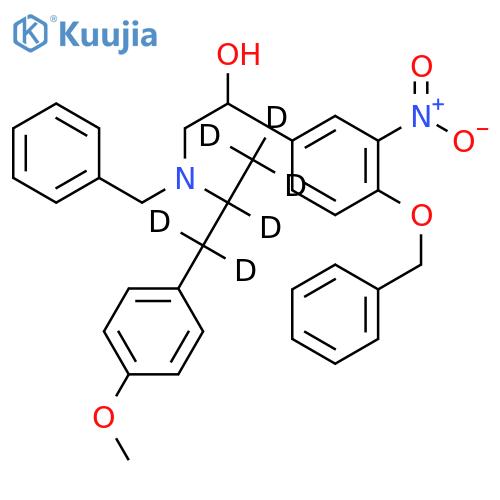 rac-N-Benzyl-N-[2-hydroxyl-2-(4-benzyloxy-3-nitrophenyl)-ethyl]-3-(4-methoxyphenyl)-2-propylamine-d6 structure