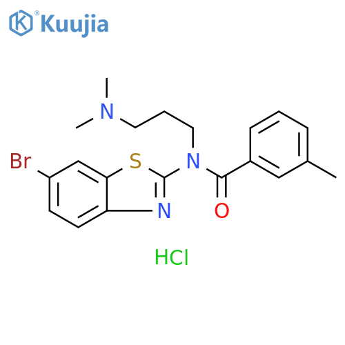 N-(6-bromo-1,3-benzothiazol-2-yl)-N-[3-(dimethylamino)propyl]-3-methylbenzamide hydrochloride structure