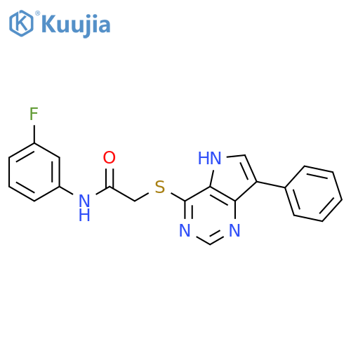 N-(3-Fluorophenyl)-2-({7-phenyl-5H-pyrrolo[3,2-D]pyrimidin-4-YL}sulfanyl)acetamide structure