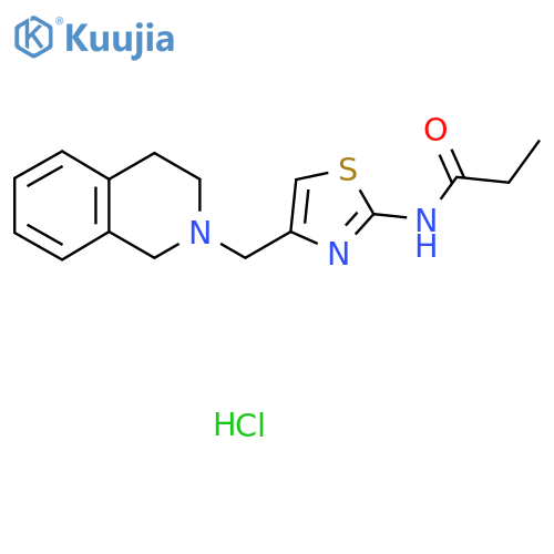 N-{4-(1,2,3,4-tetrahydroisoquinolin-2-yl)methyl-1,3-thiazol-2-yl}propanamide hydrochloride structure