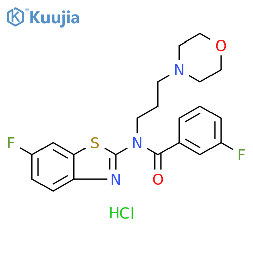 3-fluoro-N-(6-fluoro-1,3-benzothiazol-2-yl)-N-[3-(morpholin-4-yl)propyl]benzamide hydrochloride structure