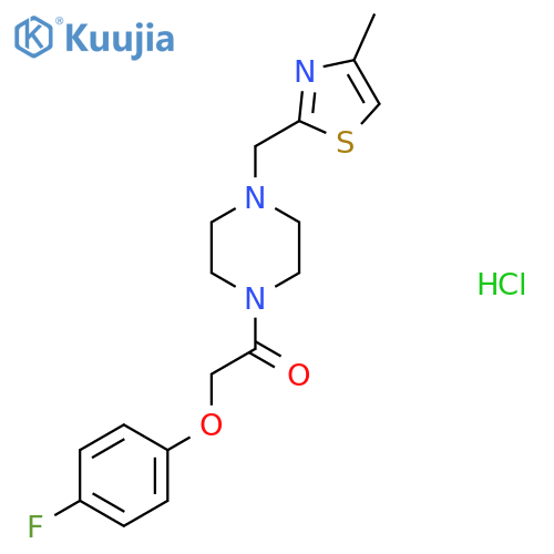 2-(4-fluorophenoxy)-1-{4-(4-methyl-1,3-thiazol-2-yl)methylpiperazin-1-yl}ethan-1-one hydrochloride structure