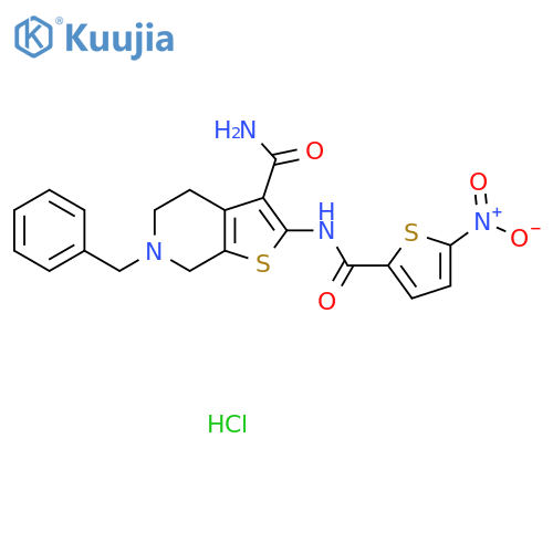 6-benzyl-2-(5-nitrothiophene-2-amido)-4H,5H,6H,7H-thieno2,3-cpyridine-3-carboxamide hydrochloride structure