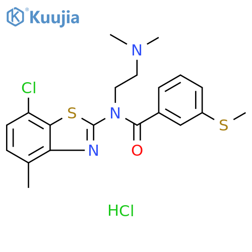 N-(7-chloro-4-methyl-1,3-benzothiazol-2-yl)-N-[2-(dimethylamino)ethyl]-3-(methylsulfanyl)benzamide hydrochloride structure