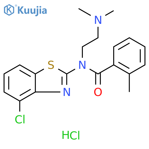 N-(4-chloro-1,3-benzothiazol-2-yl)-N-[2-(dimethylamino)ethyl]-2-methylbenzamide hydrochloride structure